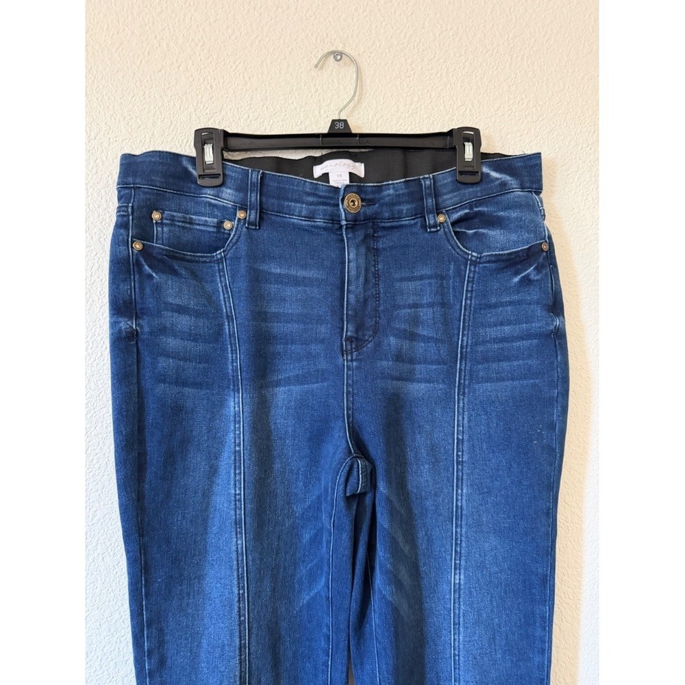 Aveology Womens Blue Flareโ Jeans Bootcut Denim Front Seam Size 18 - Picture 4 of 16